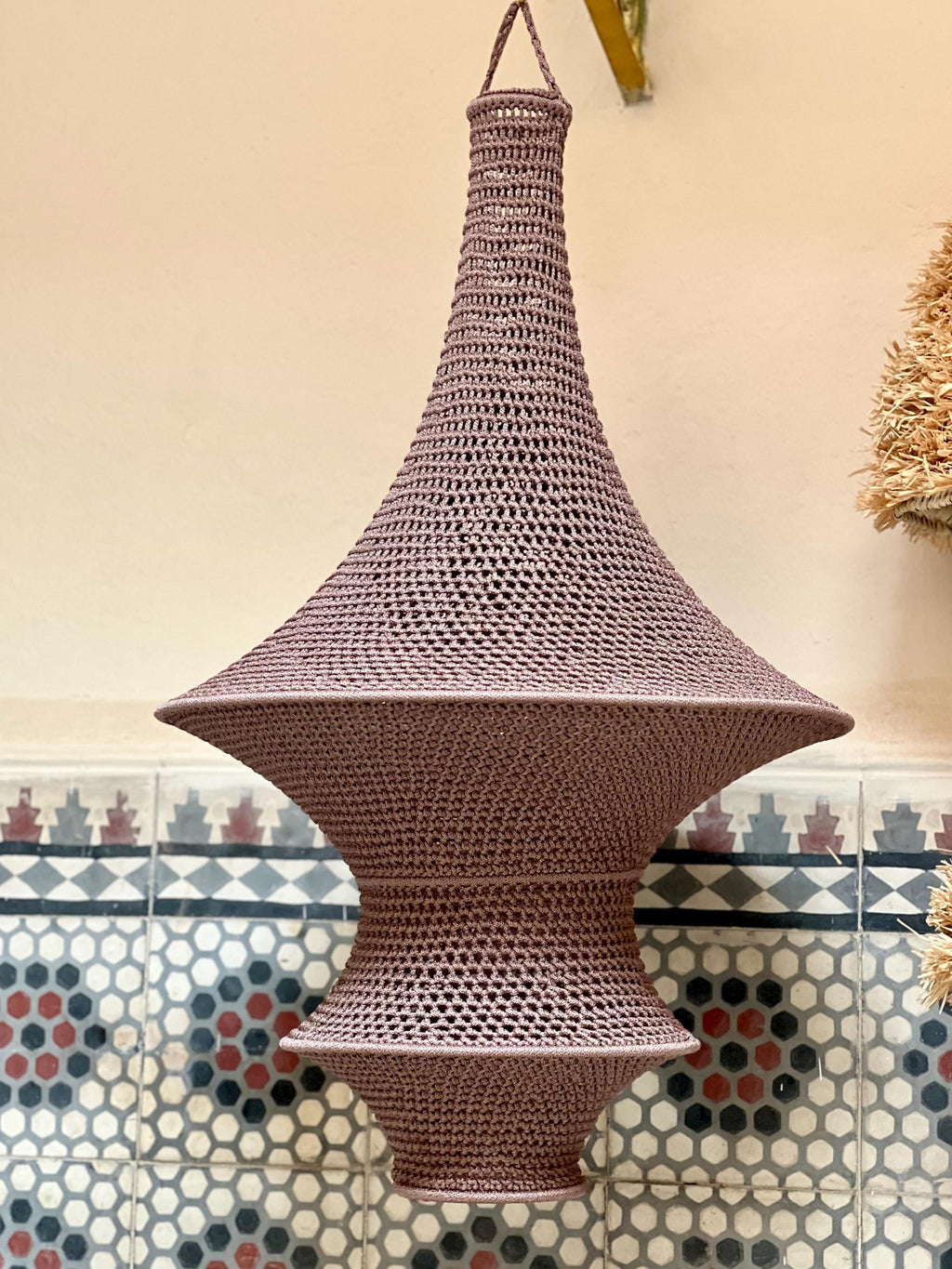 Rhea handmade crochet pendant light — product photo 5