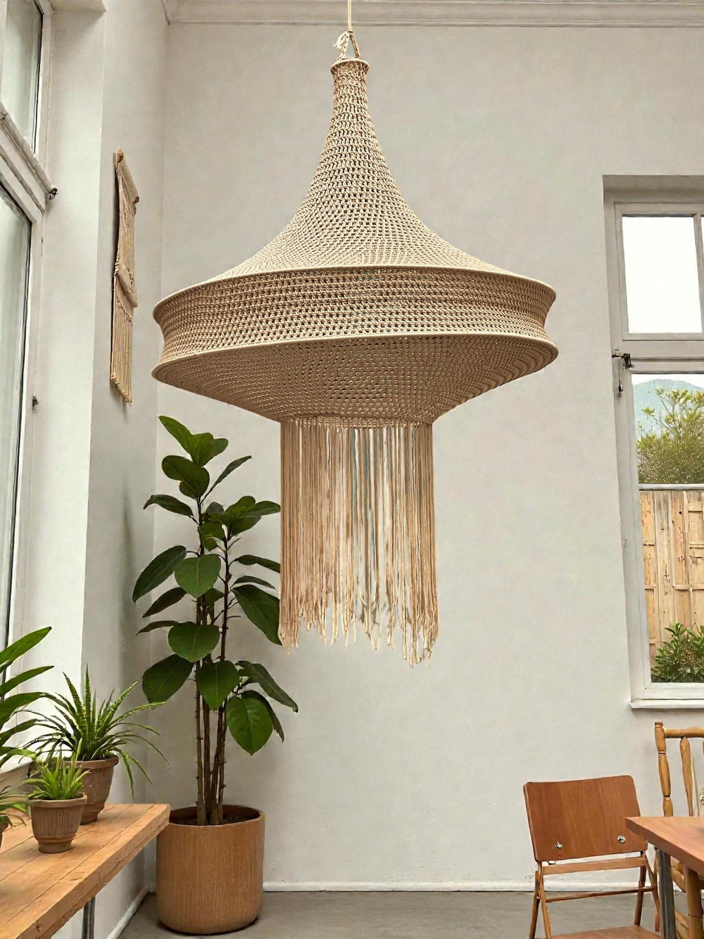 Diana handmade crochet pendant light — product photo 4