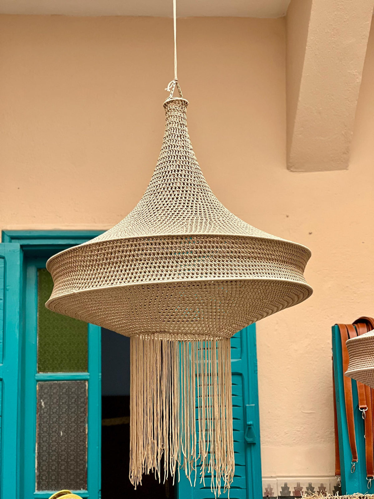 Diana handmade crochet pendant light — product photo 3