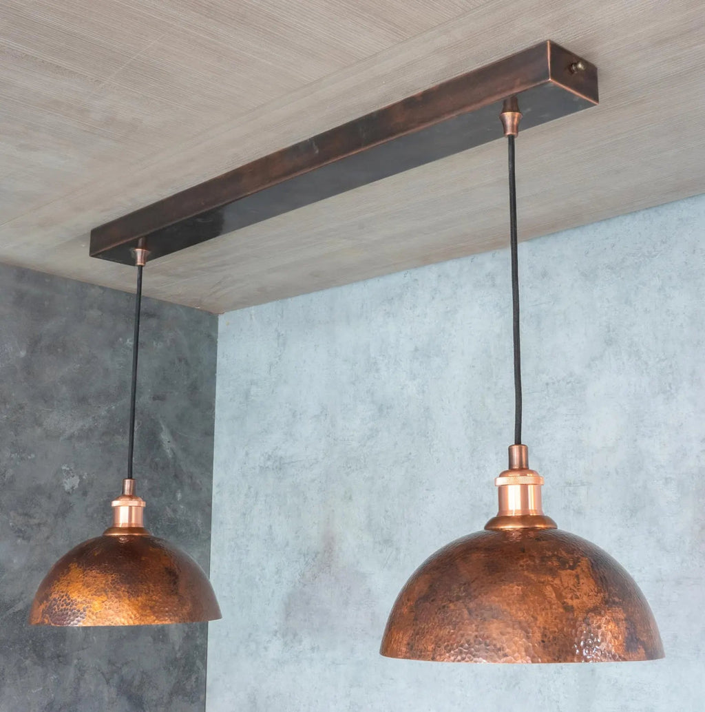 Oxidized Copper Double-Dome Island Light — product detail 2