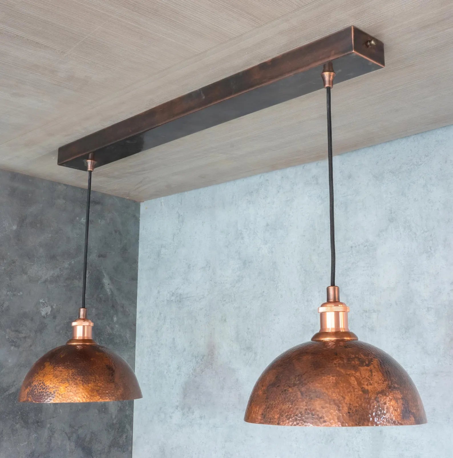 Oxidized Copper Double-Dome Island Light — product detail 2