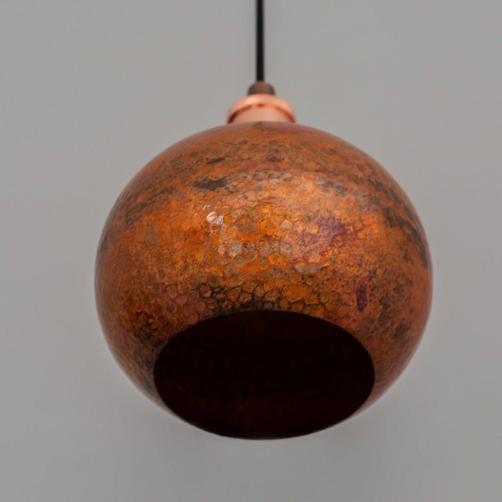 Oxidized Copper Globe Pendant Light — product detail 2