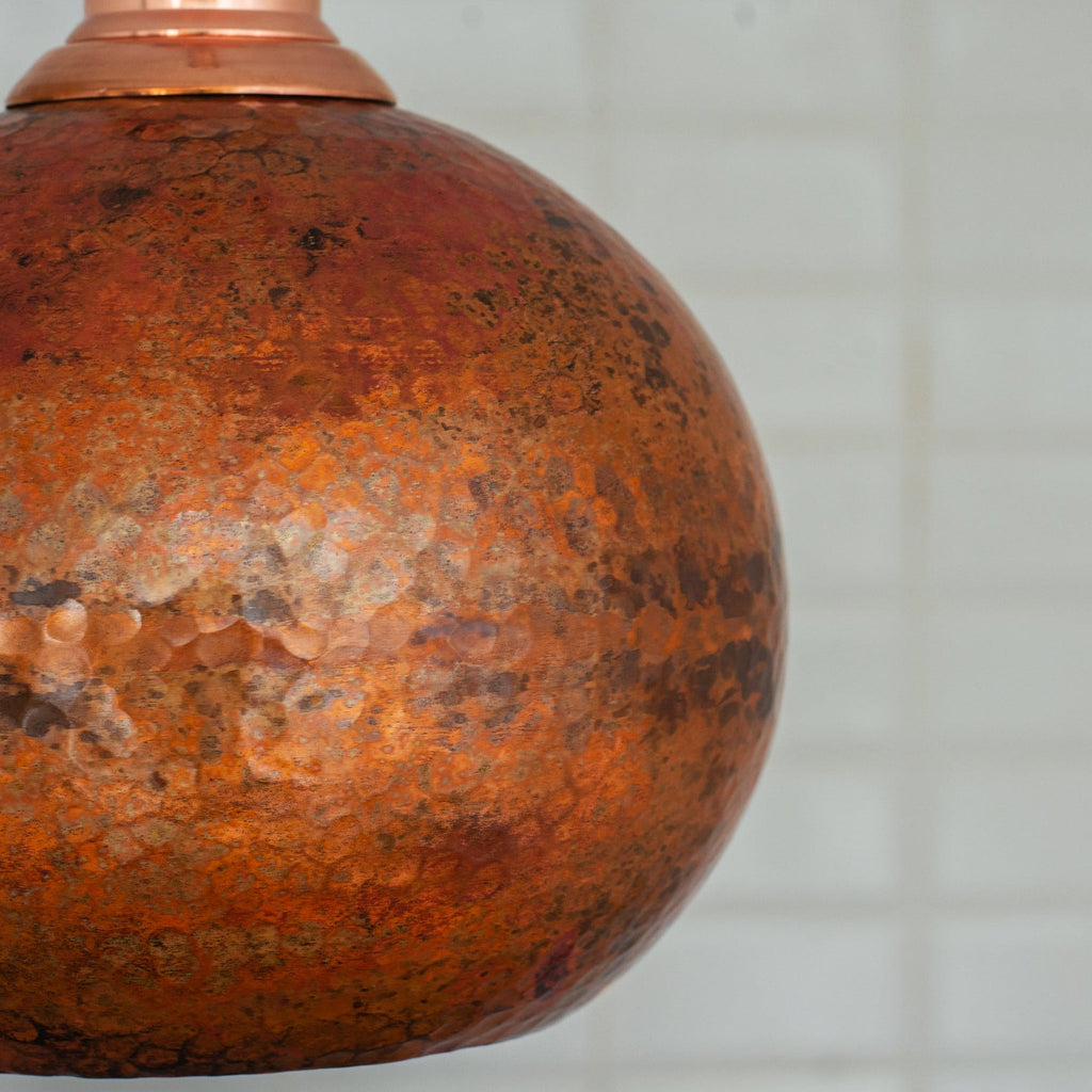 Oxidized Copper Globe Pendant Light — product detail 3