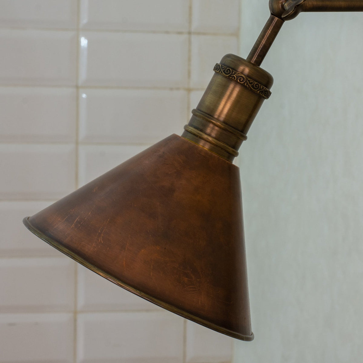 Oxidized Copper Swing-Arm Wall Sconce — product detail 4