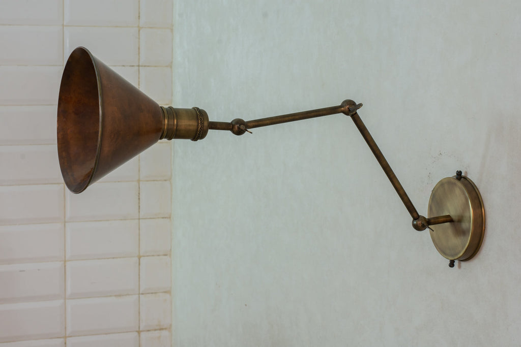 Oxidized Copper Swing-Arm Wall Sconce — product detail 2