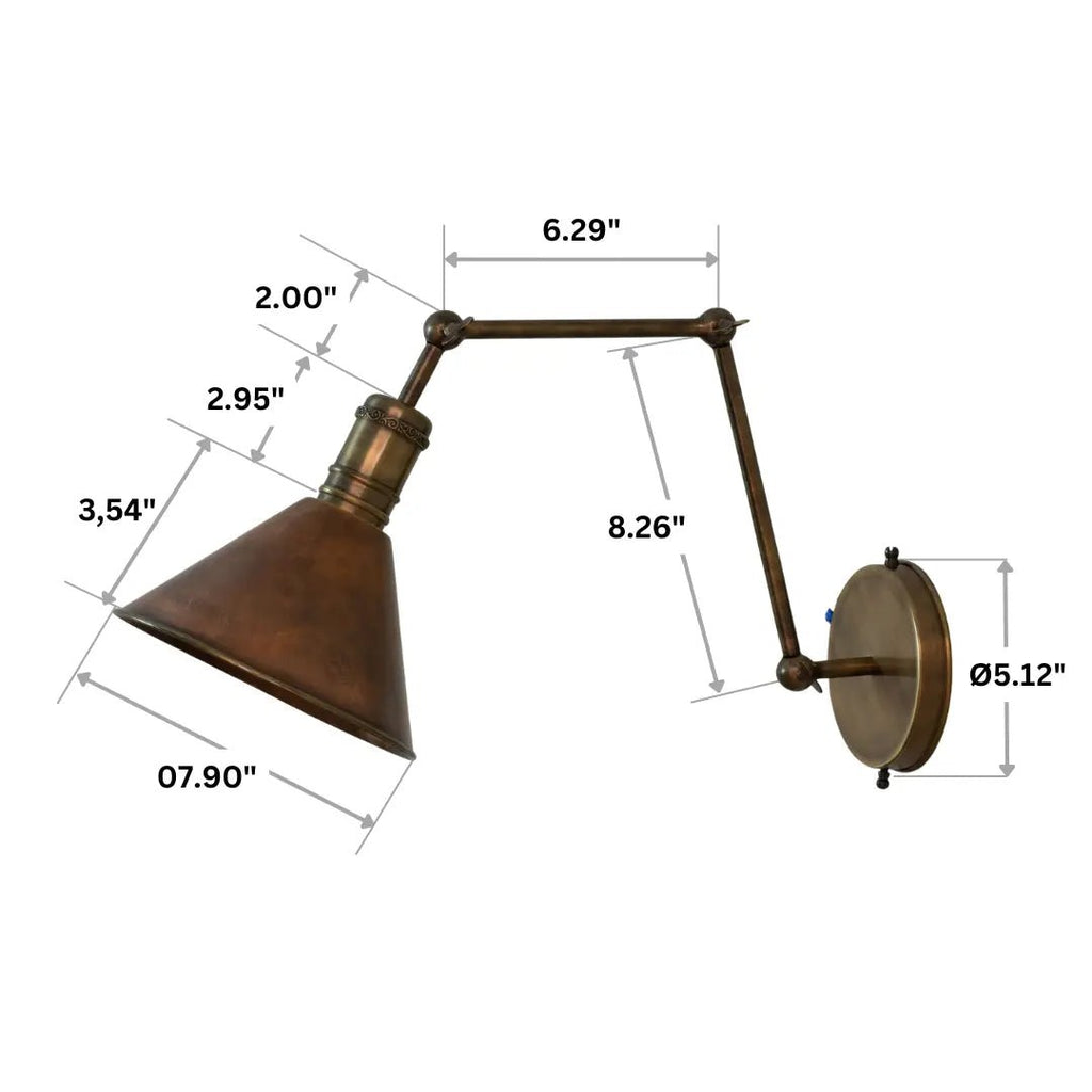 Oxidized Copper Swing-Arm Wall Sconce — product detail 9