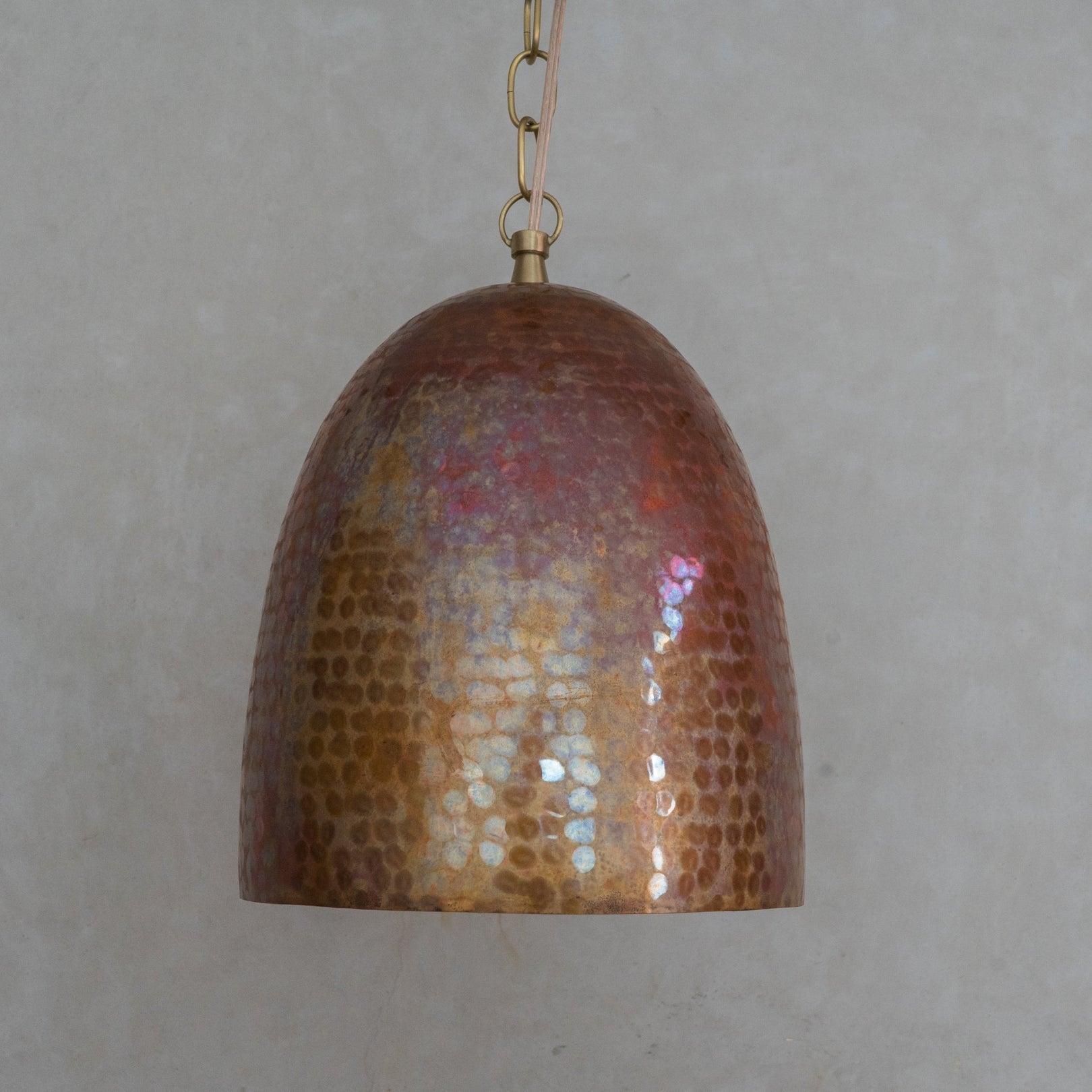 Hammered Copper Capsule Pendant Light — main view