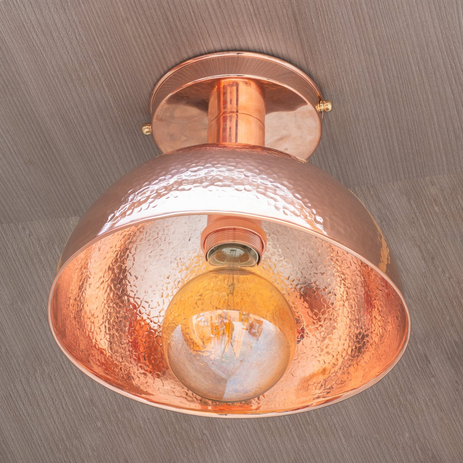 Hammered Copper Dome Ceiling Light — product detail 2