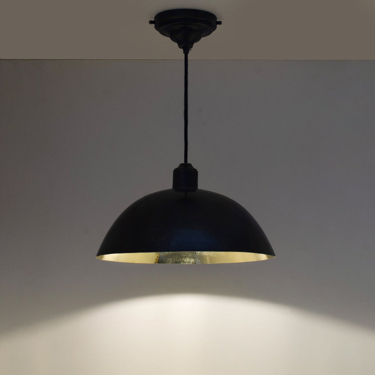 Dark Patina Brass Dome Pendant Light — product detail 2