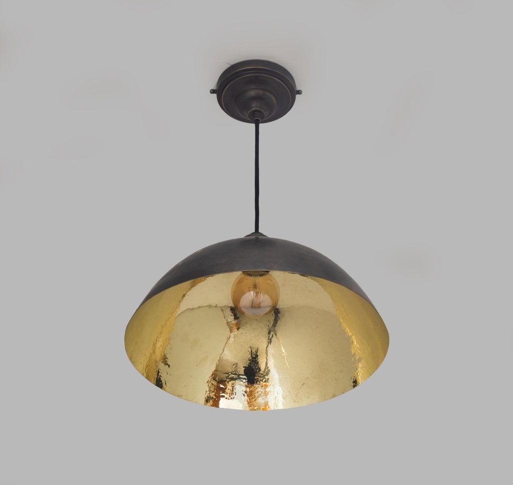 Dark Patina Brass Dome Pendant Light — product detail 3