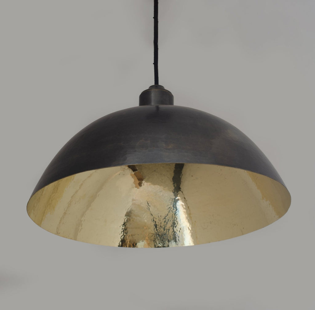 Dark Patina Brass Dome Pendant Light — product detail 5