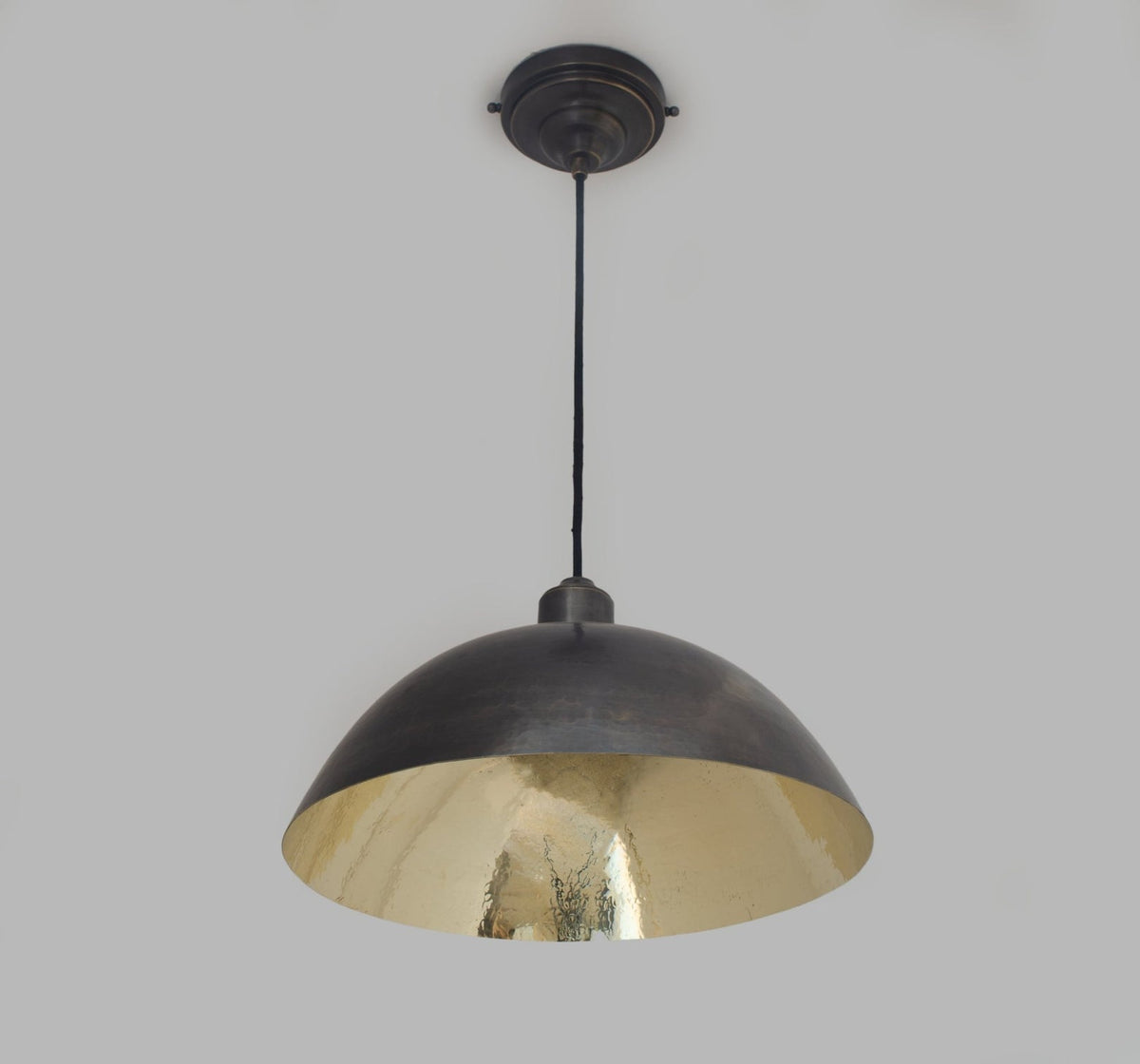 Dark Patina Brass Dome Pendant Light — main view